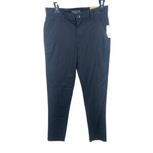 Crossfire Mens Relaxed Straight Fit Black Pants 28x32 Cotton Blend Dressy Office